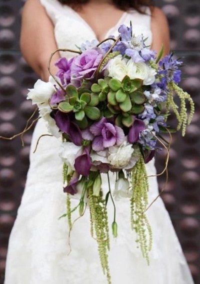Wildflower succulent rustic wedding bridal bouquet trends 2014