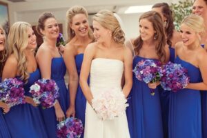 Dazzling blue bridesmaid dresses wedding color trends 2014