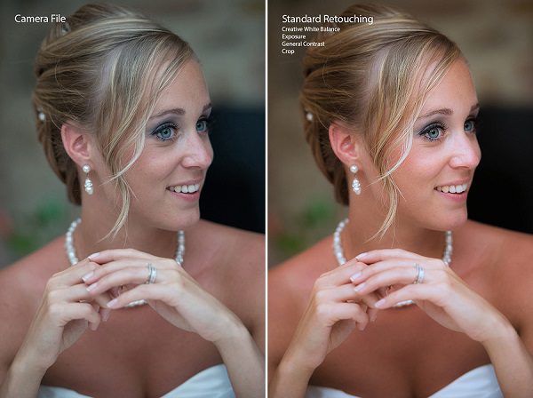 wedding photography before and after retouch