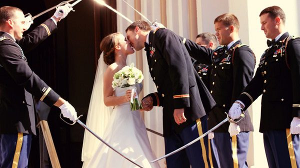 Military wedding saber arch