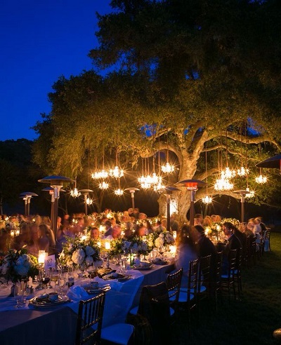 chandeliers outdoor wedding