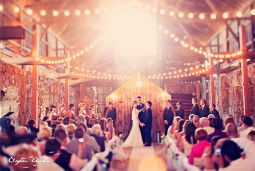 Indoor beautiful barn wedding