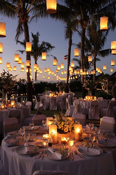 lanterns candles outdoor wedding lighting