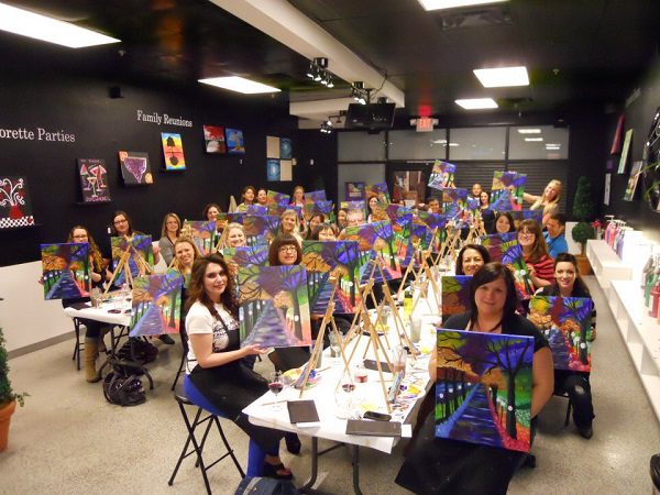 Painting class bridal shower
