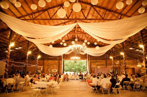 Paper lantern wedding barn