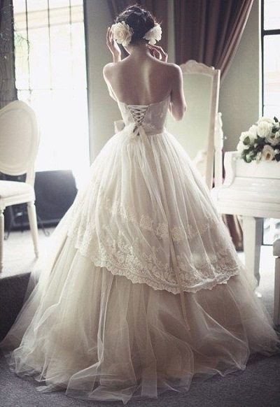 corset laced wedding dress
