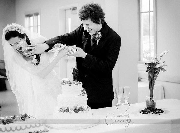 happy wedding day cake smash