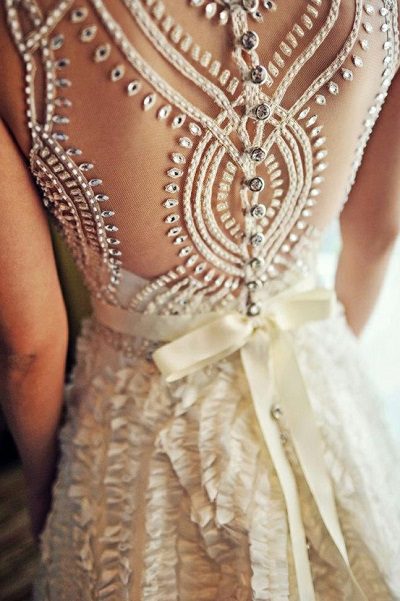 intricate back wedding dress