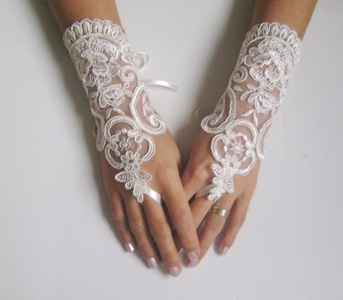 lace wedding bridal gloves