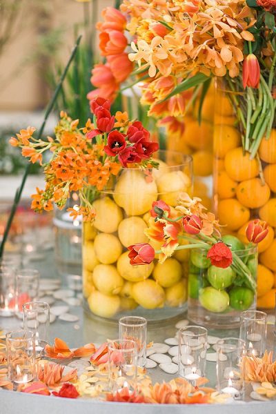 fruit vase wedding centerpiece