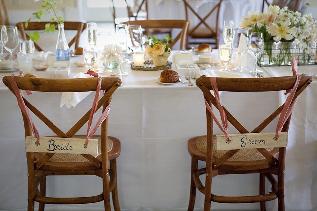 Sonoma California wedding reception table settings