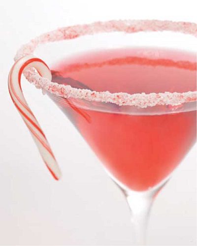 candy cane winter wedding cocktail