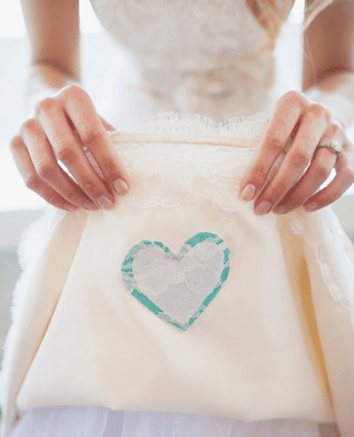 something blue embroidery wedding dress