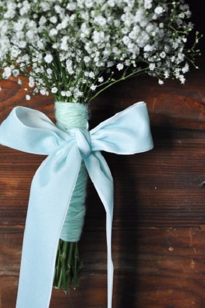 something blue wedding bouquet stem holder