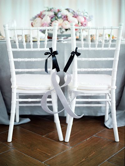 ampersand wedding chair signs