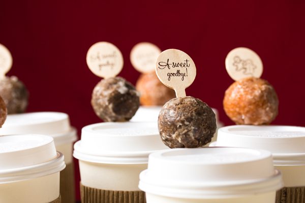 donuts and coffee winter wedding desserts