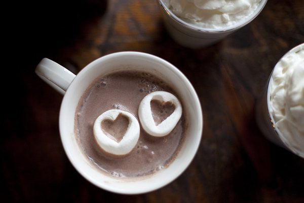 hot chocolate heart shaped marshmallows