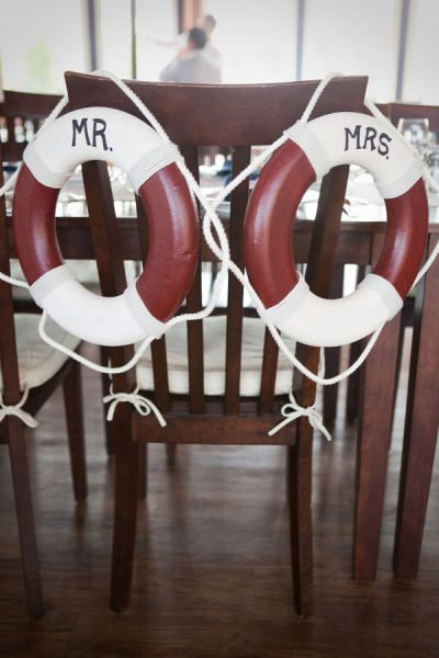 nautical wedding chair signs