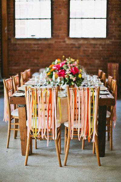 ribbon chairs wedding reception