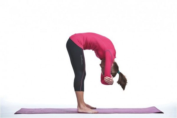relaxing yoga poses standing forward bend