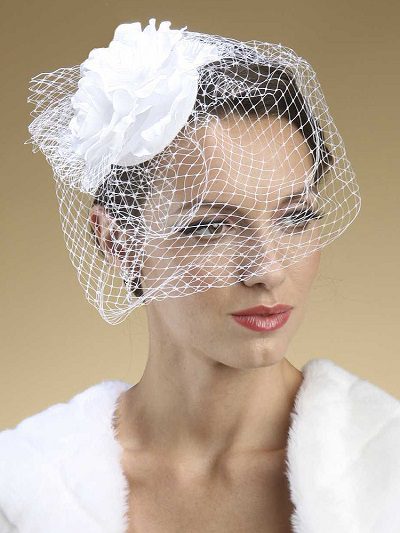 short wedding veil with hat 2015