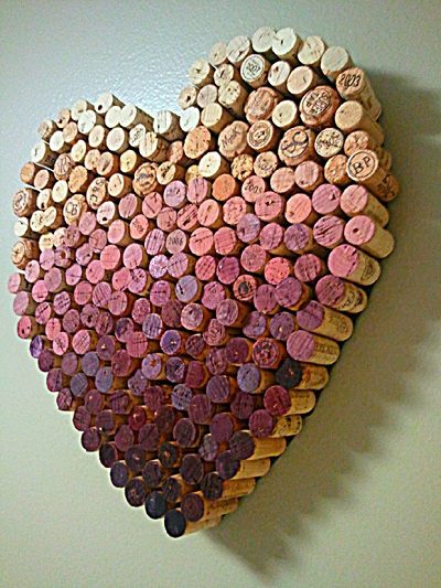 DIY wine cork art wedding