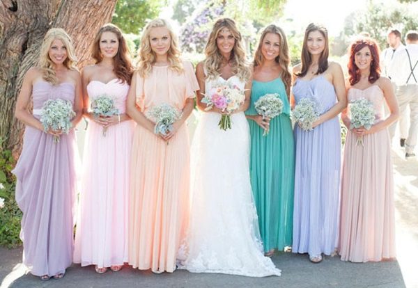 mismatched bridesmaid dresses example