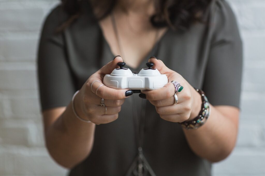 geeky proposal with game controller